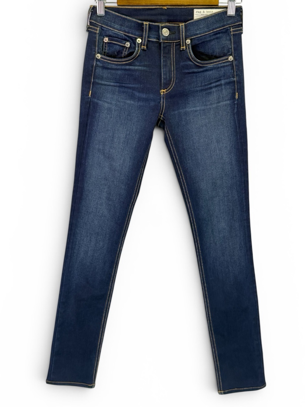 Rag & Bone Women's Blue Low Rise Skinny Bedford Dark Wash Denim Jeans Size 25